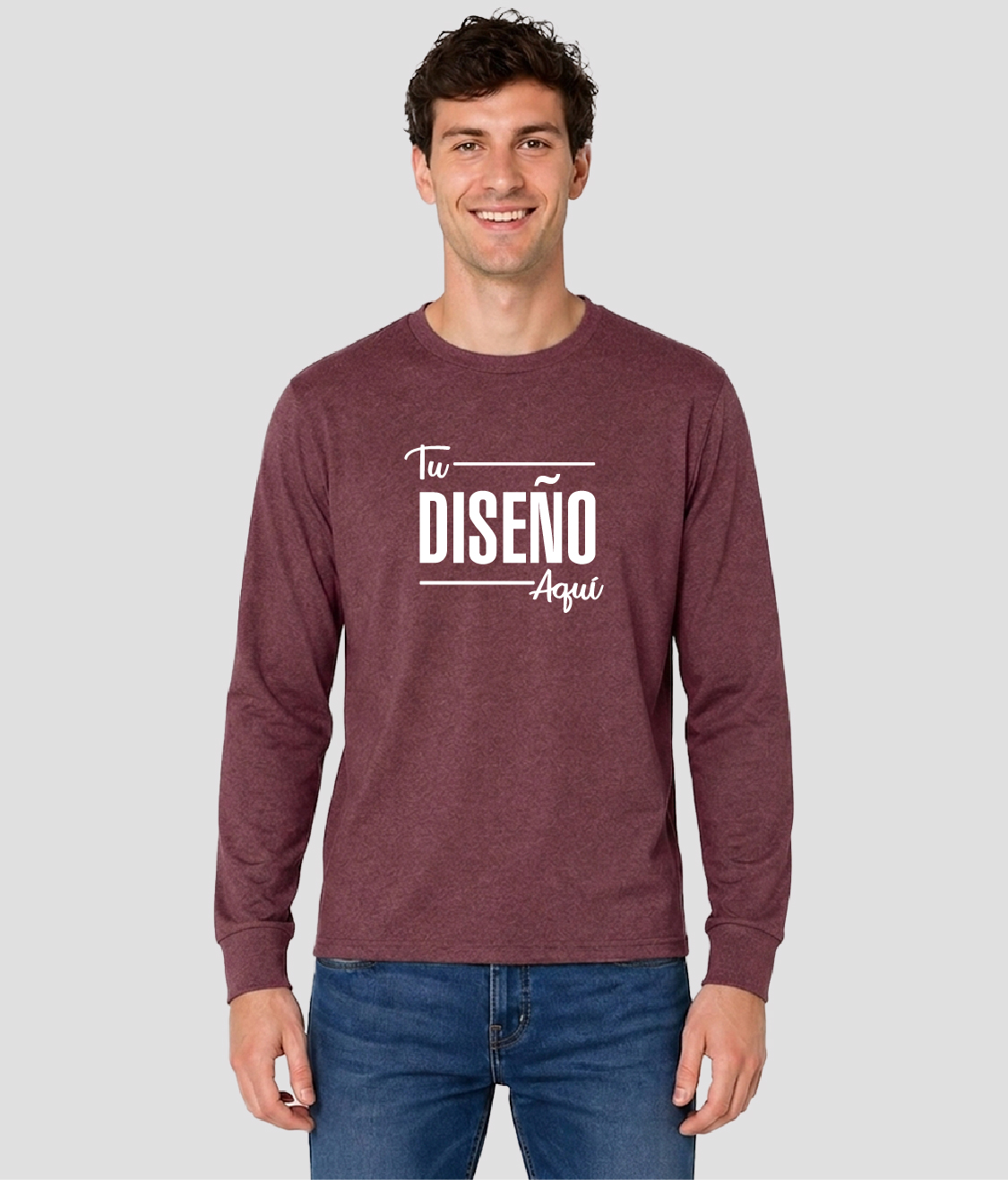 Yazbek Playera Para Hombre Manga Larga Jaspeada C0354