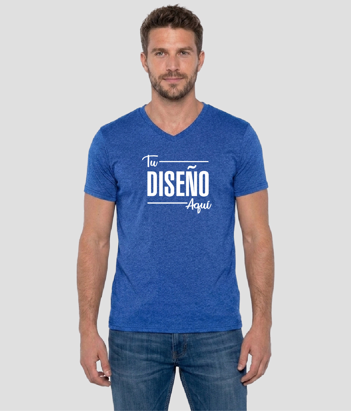 Yazbek Playera Para Hombre Cuello V Jaspeada C0356