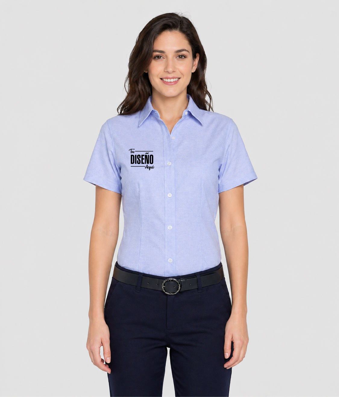 Yazbek Bluso Mujer Oxford Manga Corta D0604